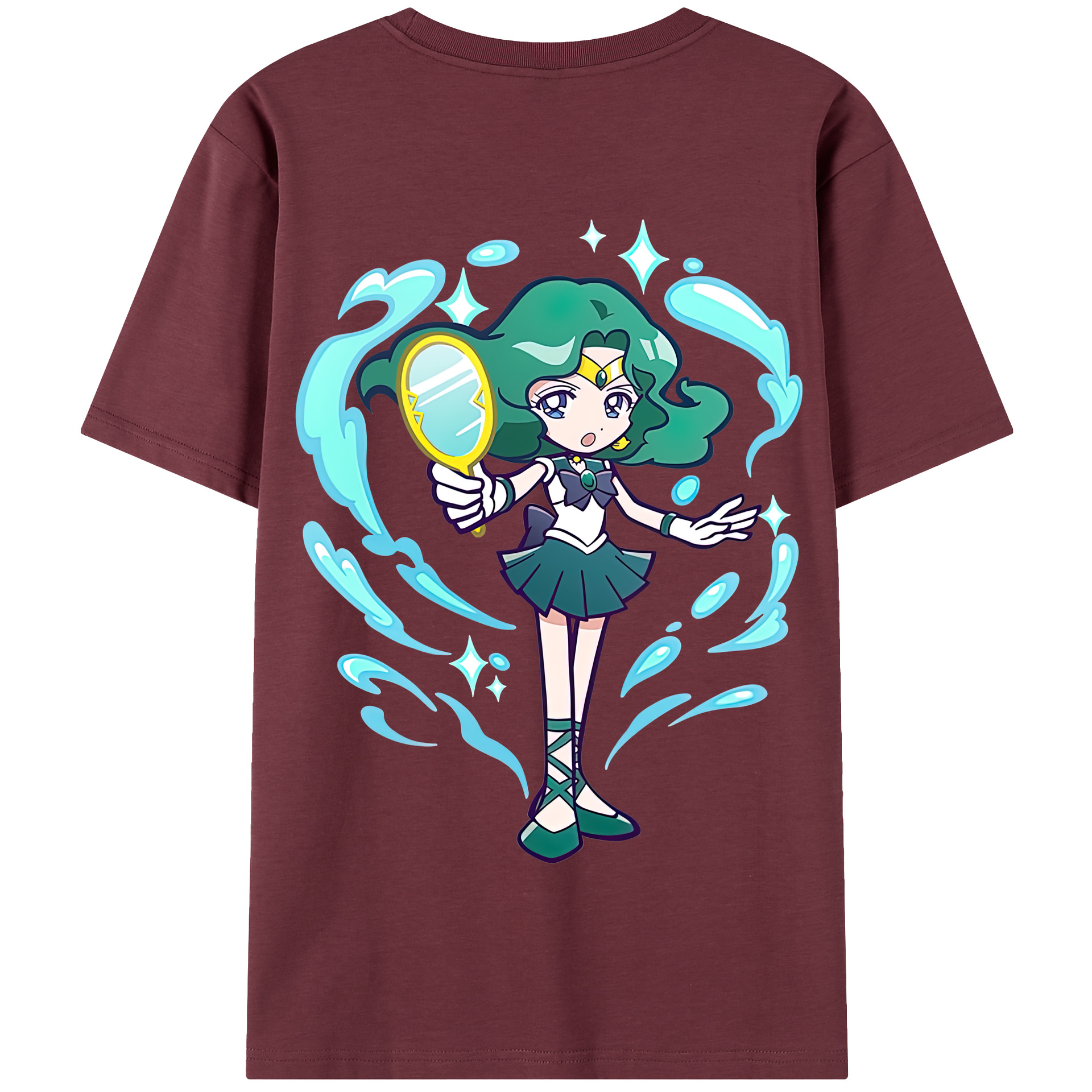 （画像用） 美少女戦士セーラームーン 海王 みちる（かいおう みちる） Sailor Moon Kaiou Michiru 綿100％半袖Tシャツ（背面プリント）